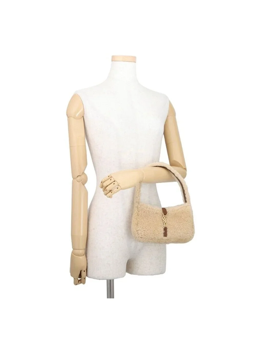 Saint Laurent Paris Handbag le 5 a 7 Mini Hobo Shearling Leather